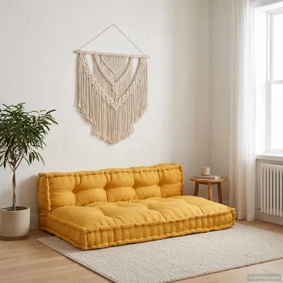 Produktbild von vidaXL Pallet Sofa Kissen 2 stk. Stoff Gelb 120 x 80 x 38 cm