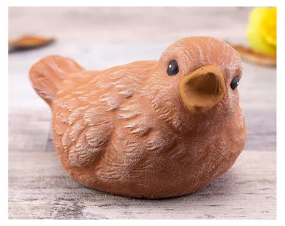 Produktbild von Vogel Steinfigur Gartenfigur aus Steinguss mit Patina