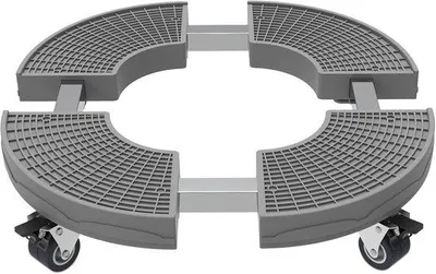 Image de Chariot de jardin avec roues et revêtement antidérapant - Ø 38 cm - 50 cm - Gris