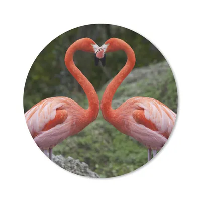 Produktbild von MuchoWow® Mauspad Mousepad Zwei Flamingos bilden ein Herz 20x20 cm - Mousepads - Maus Mat - Pad - Mausunterlage - Schreibtischmatte