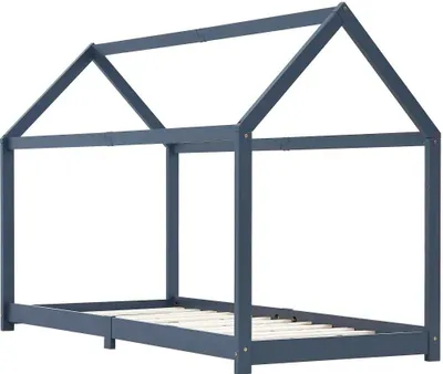 Image de vidaXL Sommier de lit pour enfants Gris Pin massif 90 x 200 cm