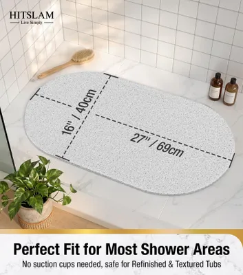 Produktbild von Badmatte antirutsch, oval, 69 x 40 cm, für das Badezimmer