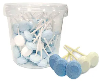 Image de Babysweeties, sucettes à la dextrose, bleu et blanc - 700 grammes