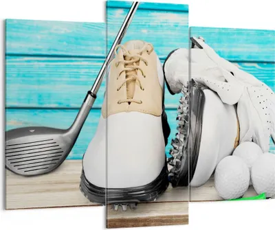 Produktbild von Bild auf Leinwand - Leinwandbild - Golf Ball Gras Sport - 130x100cm - Wand Bild - Wanddeko - Leinwanddruck - Bilder - Kunstdruck - Wanddekoration - Leinwand bilder - Wandkunst - CB130x100-3107