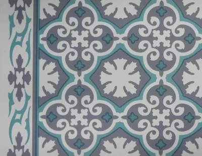 Produktbild von Bodenschutzmatte Vintage Floor Tile Runner türkis 65x180 cm