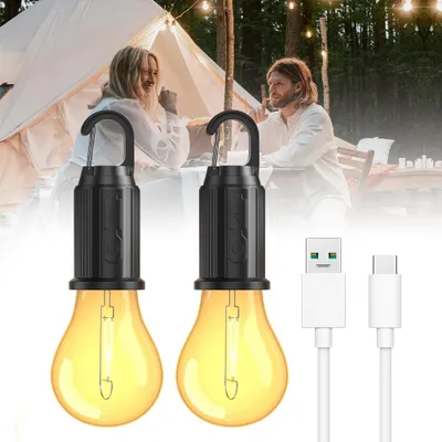 Produktbild von 2er Campinglampe,Outdoorlampe zum Aufhängen,dimmbare Campingleuchte,wiederaufladbar Campinglicht,Nachtlichter Beleuchtung für Camping,Wandern