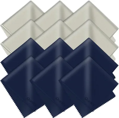 Produktbild von 12 Stück Brillenputztücher, Mikrofasertücher, Brillenputztücher für Brillen, Brillenputztücher, zur Reinigung von Brillen, Kameras, Tablets (18 * 15 cm)