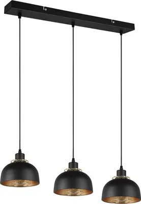 Produktbild von lightling Pancho Pendelleuchte, 3-flammig, Breite: 68 cm, Tiefe: 18 cm, höhenverstellbar, schwarz matt Metall, max: 40W