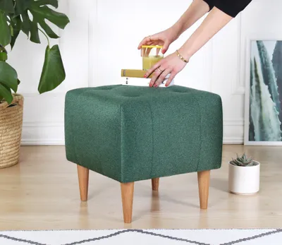 Obrázok produktu pre Hanah Home, Tomp- FLF1227, zelená, klasický vankúš na sedacie súpravy, 50 % bavlna / 50 % zamat
