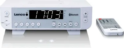 Produktbild von Lenco KCR-100WH - FM-Küchenradio mit Bluetooth®, LED-Beleuchtung und Timer - Weiß