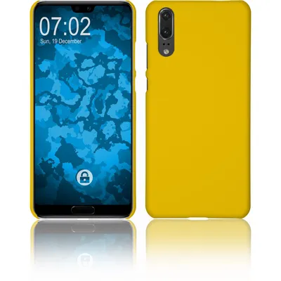 Produktbild von PhoneNatic Case kompatibel mit Huawei P20 - Hülle gelb gummiert Hard-case Cover