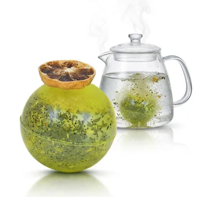 Produktbild von Mary Rose - Teebombe Citrus Gentleman 40g - Teekugel Mit Isomalt -  Schwarzer Tee Zitrone - Zuckerfrei - Früchtetee - Visueller Effekt Im Kessel