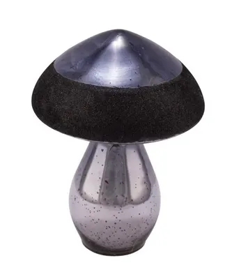 Produktbild von Glaspilz, schwarz / silber mit Glitzerrand, handgefertigt, *Germany*