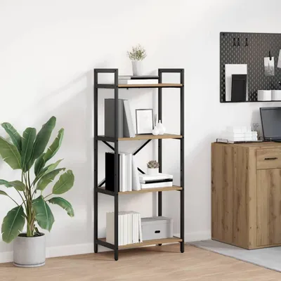 Image de Maison Exclusive - Étagère de bibliothèque, 4 niveaux, 56 x 34 x 133,5 cm, en panneaux de particules