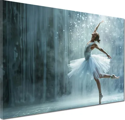 Produktbild von Abstrakt Ballerina Wasserfall Wandbild Leinwandbild Kunstdruck XL Wanddeko: 120x80x2cm