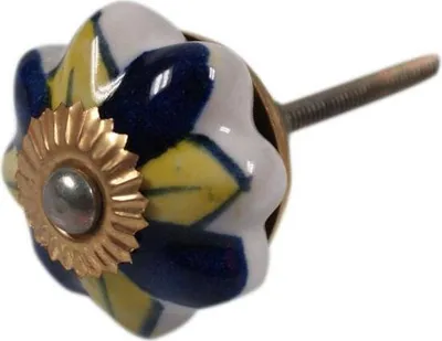 Produktbild von Möbelknopf Rose aus Keramik, Möbelknauf Möbelgriff, Schranktürknöpfe, Möbelknöpfe, Schubladengriff - Modell 15, Mehrfarbig, 2,5*4*4 cm, Möbelknöpfe