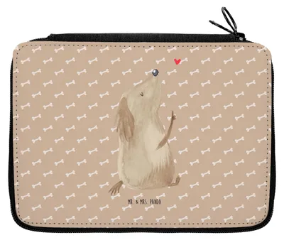 Produktbild von Mr. & Mrs. Panda Etui Hund Liebe - Hundeglück - Geschenk, Hunde, Schulmäppchen, Federmappe, Federmäppchen, Schlampermäppchen, Federtasche, Sprüche, Herz