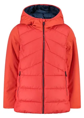 Immagine prodotto di Giacca a vento CMP per bambini, modello G Jacket Long, con cappuccio fisso, colore: rosso, taglia 128