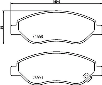 Produktbild von HELLA Bremsbeläge Satz Vorne Bremsklötze für OPEL Corsa D Schrägheck (S07) 8DB 355 013-401