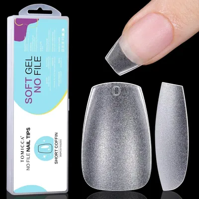 Obrázek produktu pro Nagelové tipy, krátké, matné, soft gel, 360 kusů, 15 velikostí