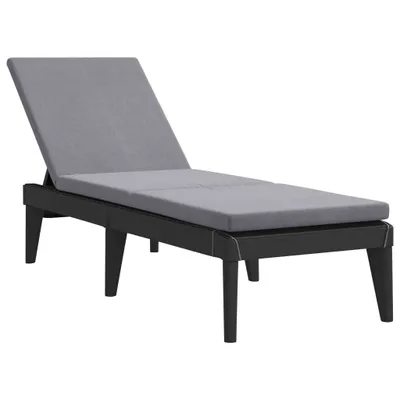 Obrázok produktu pre Lehátko s podložkou antracitové 186x60x29 cm PP