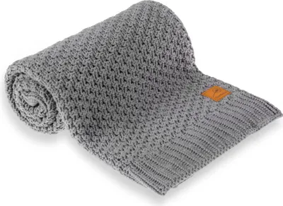 Produktbild von Nordville Babydecke - Dunkelgrau 70x100 cm Erstlingsdecke Kuscheldecke Strickdecke aus 100% Baumwolle