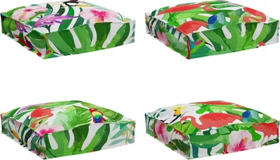 Produktbild von vidaXL Kissen Floral 4 pcs Mehrfarbig 40 x 40 x 8 cm Oxford-Stoff