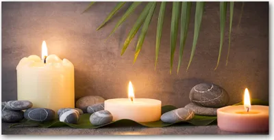 Produktbild von Tulup® Glas-Bild - 100x50 -Wandkunst - Wandbild hinter gehärtetem Sicherheitsglas  - Sonstige - Brennende Kerzen - Mehrfarbig