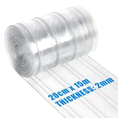 Produktbild von PVC-Streifenvorhang - Türvorhang - Großrolle - Transparent - Wasserdicht - 15,24 m x 20,32 cm - Für Türöffnungen - Gewerbe und Industrie
