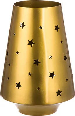 Image de GILDE Windlicht, "Tara", Sternmuster, Eisen, goldfarben, , H. 18,5 cm, D. 13 cm 55631