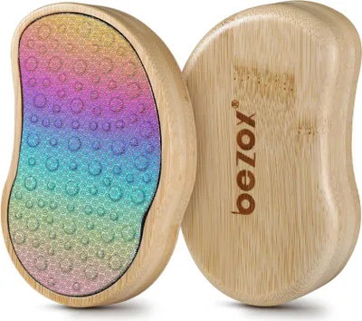 Image de BEZOX Lime à pied pour enlever les callosités - Râpe à pied Outil de pédicure Manche en bois Acier inoxydable
