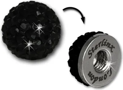 Produktbild von Glitzerkugel schwarz für Sterlinx London Shamballa Armband SHB00S