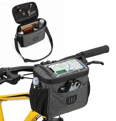 Productafbeelding van Fietszak voor, waterdicht, 5,6 liter, met afneembare schouderriem, geschikt voor elektrische fietsen