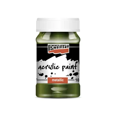 Zdjęcie produktu dla PENTART Metaliczna farba akrylowa, 100 ml, zielona