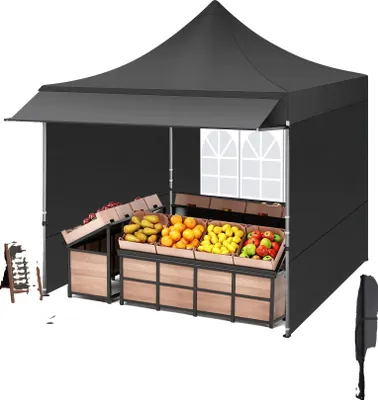 Immagine prodotto di Padiglione pop-up, impermeabile, regolabile in altezza, nero, 3X3M