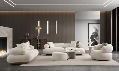Obrázok produktu pre Luxusný set nábytku Dizajnová pohovka Elegantné kreslo Konferenčný stolík -3 ks.