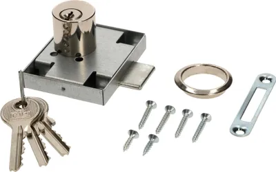Obrázok produktu pre KOTARBAU nábytkový zámok 45x56 mm skrutkovací ľavý s 3 kľúčmi cylindrická vložka zámok skrinky zásuvky zámok