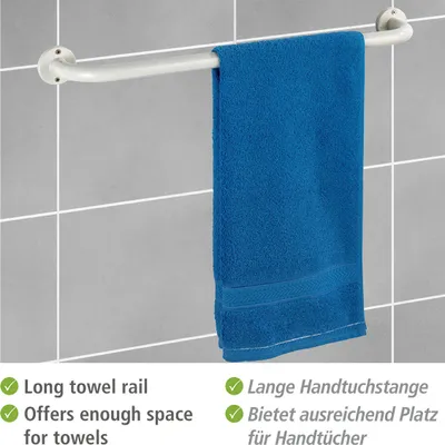 Obrázok produktu pre WENKO Kúpeľňový uterák Rail Základný držiak na oblečenie Stojan na uteráky Kúpeľňa 60 cm nerezová oceľ