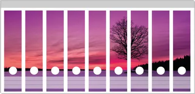 Produktbild von Wallario Ordnerrücken Sticker, selbstklebend für breite Ordner, 9 Stück, Motiv Mond und Baum am Abend bei Schnee