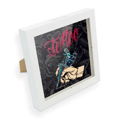 Produktbild von itenga Bilderrahmen Spardose Tattoo 2 (Motiv 18) - Einleger, Plexiglasscheibe