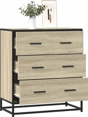 Produktbild von vidaXL Sideboard Sonoma-Eiche 68x35x76 cm Holzwerkstoff und Metall