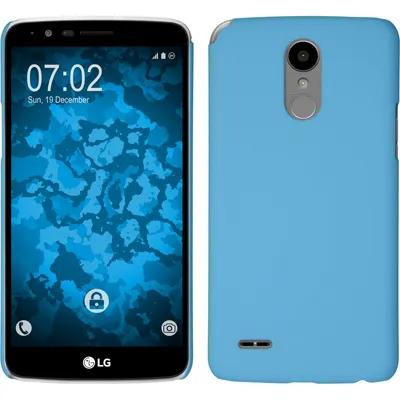 Produktbild von PhoneNatic Case kompatibel mit LG Stylus 3 - Hülle hellblau gummiert Hard-case + 2 Schutzfolien