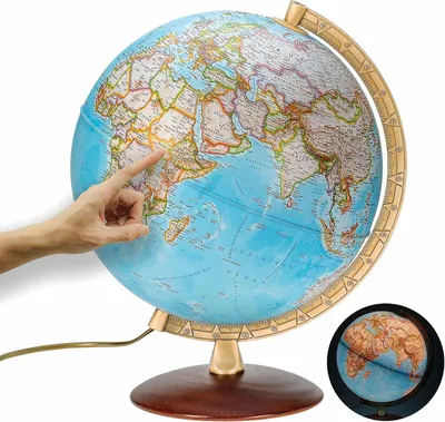 Produktbild von Interkart Globus National Geographic Leuchtglobus 30 cm in Deutsch mit Holzfuß