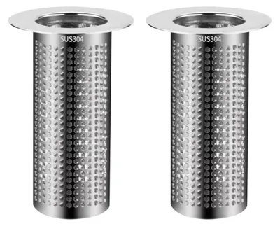 Spülenabfluss Sieb 2er-Pack, Edelstahl, Haarsieb, Ablauffilter
