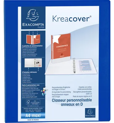 Image de Exacompta 10x Classeur PP 4 anneaux en D 25mm A4 maxi Bleu 51846BE