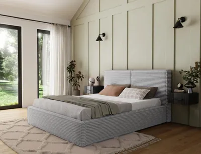 Obrázok produktu pre Manželská čalúnená posteľ 160x200 PENVIRO 1 - svetlo šedá