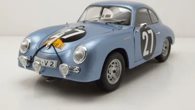 Produktbild von Porsche 356 A Coupe #27 Rallye 1959 modrá metalíza model auta 1:18 Schuco