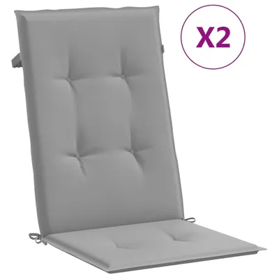 Produktbild von vidaXL Gartenstuhlauflagen für Hochlehner 2 Stk. Grau 120x50x3cm Stoff