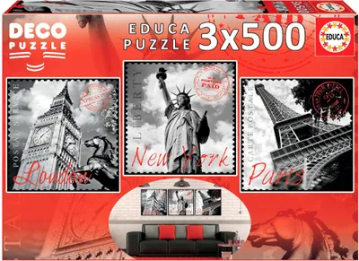 Immagine prodotto di Educa 17096 Puzzle decorativo delle grandi città 3x500 pezzi
