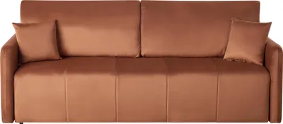 Produktbild von BELIANI Schlafsofa Goldbraun Samtstoff 3-Sitzer Gepolstert mit 2 Kissen Klappbar Schlafcouch Bettsofa Polstersofa für Wohnzimmer